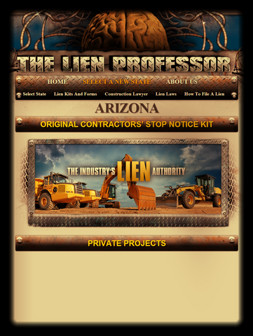 Arizona Original Contractors' Stop Notice Kit