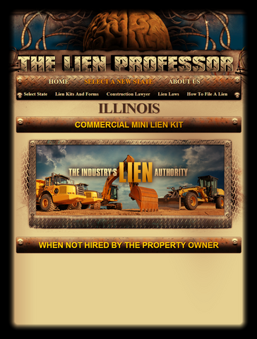 Illinois Commercial Mini Lien Kit - When Not Hired by the Property Owner